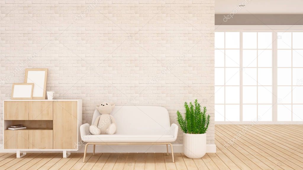 Serviced apartment with kitchenette.